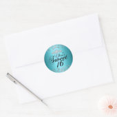 Blue Black Damask & Tiara Sweet 16 Sticker (Umschlag)