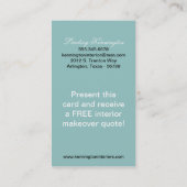 Blue Black Damask Visitenkarten Visitenkarte (Rückseite)