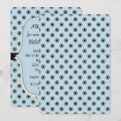 Blue Black Dots Baby Dusche Einladung (Vorne/Hinten)