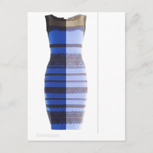 Blue Black Dress White & Gold Split Foto Pic Postkarte