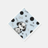 Blue & Black Fish Knochen Welpe Hund Geburtstagspa Serviette (Ecke)