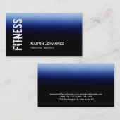 Blue Black Fitness Personal Trainer Business Card Visitenkarte (Vorne/Hinten)
