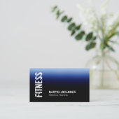 Blue Black Fitness Personal Trainer Business Card Visitenkarte (Stehend Vorderseite)