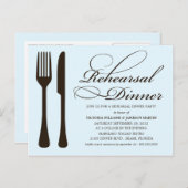 BLUE & BLACK FLATWARE | PROBE DINNER INVITE EINLADUNGSPOSTKARTE (Vorne/Hinten)