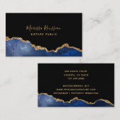 Blue Black Foil Agate Notary Public Visitenkarte (Vorne/Hinten)
