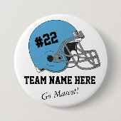 Blue Black Football Helm ・ Custom Button (Vorderseite)