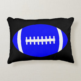 Blue & Black Football Player oder Fan Throw Kissen