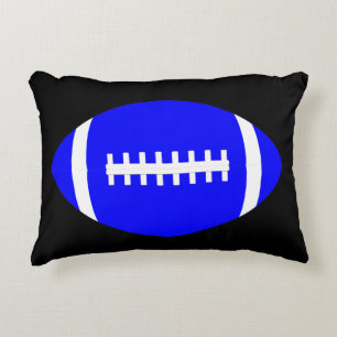 Blue & Black Football Player oder Fan Throw Kissen