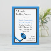 Blue & Black Football Polterabend Einladung (Stehend Vorderseite)