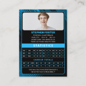 Blue & Black Football Trading Card Custom Player Telefonnummerkarte (Rückseite)