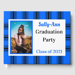 Blue Black Foto Graduation Party Gästebuch