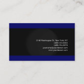 Blue Black Fotografy Business Card Visitenkarte (Rückseite)