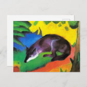 Blue Black Fox von Franz Marc Postkarte (Vorne/Hinten)
