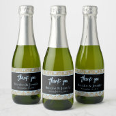 Blue Black & Gold Custom Wedding Sparkling Wein Schaumweinetikett (Flaschen)