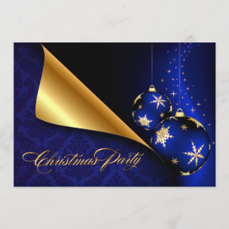 Blue Black Gold Elegante Einladung