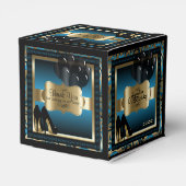 Blue, Black & Gold Metallic - 00. Geburtstag Geschenkschachtel (Rückseite)