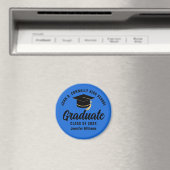 Blue Black Graduate Custom Graduate Party Magnet (In Situ (Geschirrspüler))