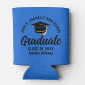 Blue Black Graduate Personalisiert Graduate Party Dosenkühler (Rückseite)