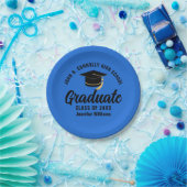 Blue Black Graduate Personalisiert Graduate Party Pappteller (Party)