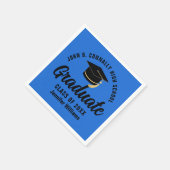 Blue Black Graduate Personalisiert Graduate Party Serviette (Ecke)
