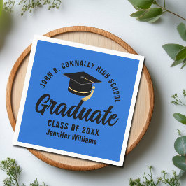 Blue Black Graduate Personalisiert Graduate Party Serviette