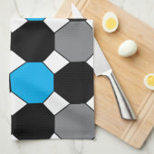 Blue Black Gray Geometric Geschirrtuch (Viertel Falte)