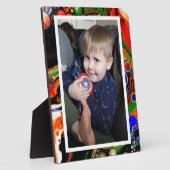 Blue, Black, Green Fake Marble Foto Fotoplatte (Seite)