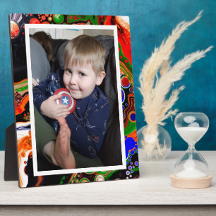 Blue, Black, Green Fake Marble Foto Fotoplatte