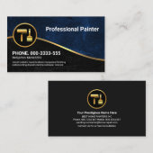 Blue Black Grunge Gold Wave Painter Visitenkarte (Vorne/Hinten)