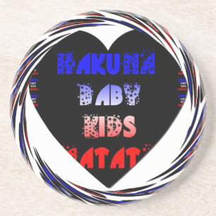 Blue Black Hakuna Matata Baby Kids Design.png Getränkeuntersetzer