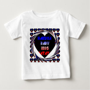 Blue Black Hakuna Matata Baby Kinder Design.pnng Baby T-shirt