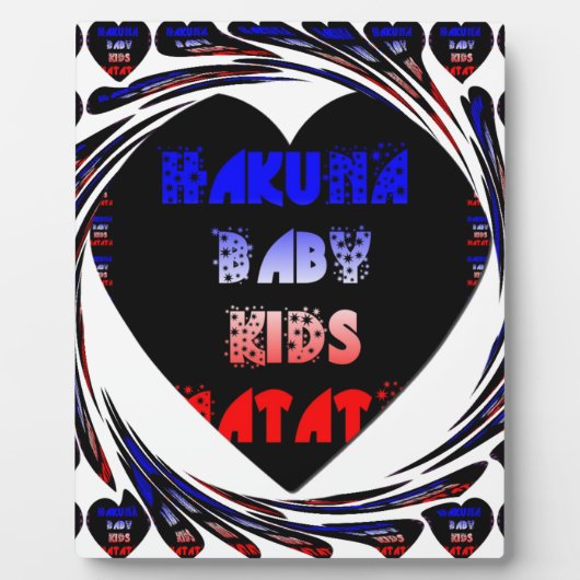 Blue Black Hakuna Matata Baby Kinder Design.pnng Fotoplatte (Vorderseite)