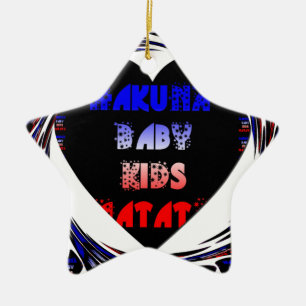 Blue Black Hakuna Matata Baby Kinder Design.pnng Keramik Ornament