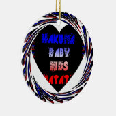 Blue Black Hakuna Matata Baby Kinder Design.pnng Keramikornament (Rechts)
