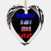 Blue Black Hakuna Matata Baby Kinder Design.pnng Keramikornament (Rechts)