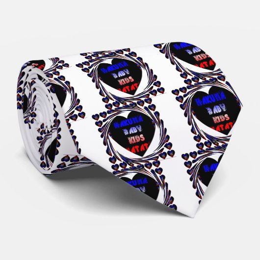 Blue Black Hakuna Matata Baby Kinder Design.pnng Krawatte (Gerollt)
