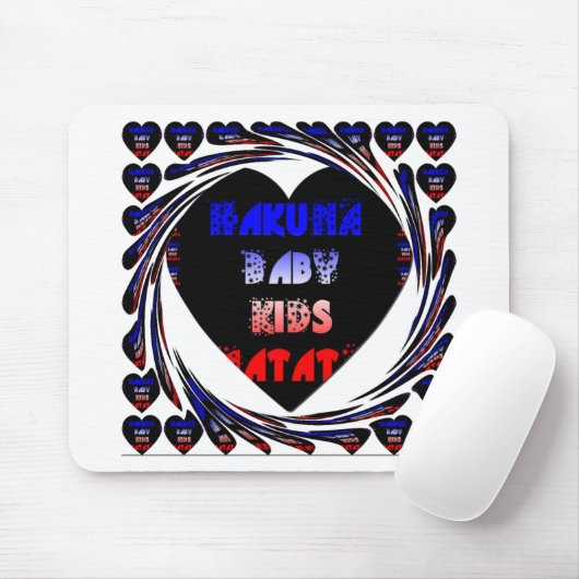 Blue Black Hakuna Matata Baby Kinder Design.pnng Mousepad (Mit Mouse)
