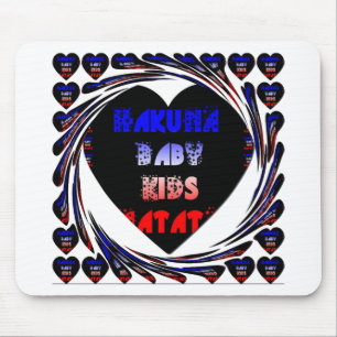 Blue Black Hakuna Matata Baby Kinder Design.pnng Mousepad