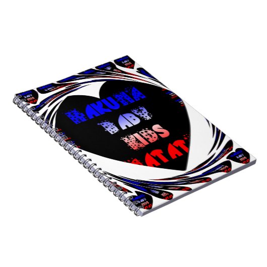 Blue Black Hakuna Matata Baby Kinder Design.pnng Notizblock (Rechte Seite)