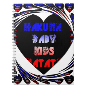 Blue Black Hakuna Matata Baby Kinder Design.pnng Notizblock
