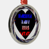 Blue Black Hakuna Matata Baby Kinder Design.pnng Ornament Aus Metall (Rechts)