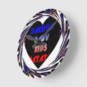 Blue Black Hakuna Matata Baby Kinder Design.pnng Runde Wanduhr (Winkel)