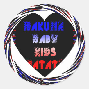 Blue Black Hakuna Matata Baby Kinder Design.pnng Runder Aufkleber