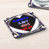 Blue Black Hakuna Matata Baby Kinder Design.pnng Untersetzer (Linke Seite)