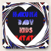 Blue Black Hakuna Matata Baby Kinder Design.pnng Untersetzer (Vorderseite)