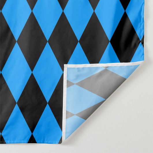 Blue Black Harlequin Diamonds Checkers Design  Stoff
