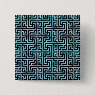 Blue & Black Labyrinth Button