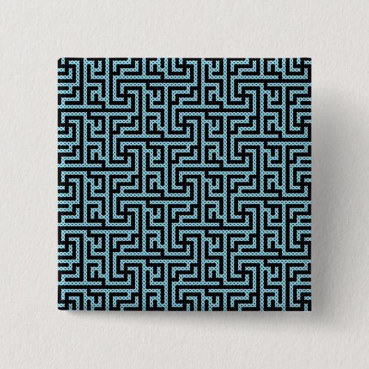 Blue & Black Labyrinth Button (Vorderseite)
