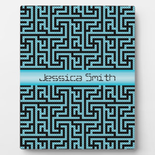 Blue & Black Labyrinth Fotoplatte