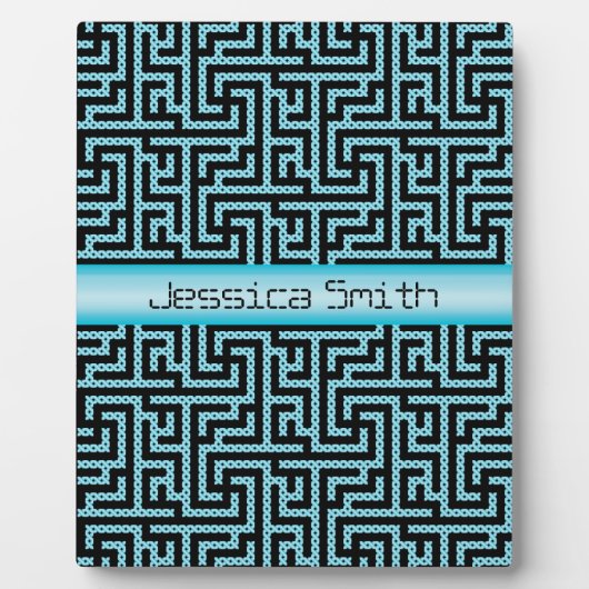 Blue & Black Labyrinth Fotoplatte (Vorderseite)